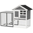 Load image into Gallery viewer, Rabbit Hutch Outdoor Wooden Guinea Pig Hutch Rabbit Run Bunny Cage Small Animal House Pull-Out Tray, Grey, 122 x 62.6 x 92 cm
