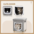 Load image into Gallery viewer, Cat House Cave, Cat Bed Cube with Scratching Pad, Soft Detachable & Washable Cushion, Toy Ball, for Indoor Kittens, Grey
