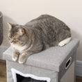 Load image into Gallery viewer, Cat House Cave, Cat Bed Cube with Scratching Pad, Soft Detachable & Washable Cushion, Toy Ball, for Indoor Kittens, Grey
