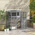 Load image into Gallery viewer, PawHut Catio Outdoor Cat Enclosure, Large Cat House, Wooden Cat Window Box with Scratching Posts, Weather Protection Roof for 1-2 Kitties, Resting Boxes, 68" x 35.5" x 70.5", Gray
