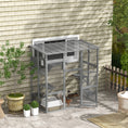 Load image into Gallery viewer, PawHut Catio Outdoor Cat Enclosure, Large Cat House, Wooden Cat Window Box with Scratching Posts, Weather Protection Roof for 1-2 Kitties, Resting Boxes, 68" x 35.5" x 70.5", Gray
