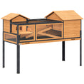 Load image into Gallery viewer, Tortoise House with 2 Rooms, Wooden Reptile Enclosure Habitat with Clear Windows, Ramps, Openable Top, Built-in Tray, with Stand Legs for Indoor Use, Yellow

