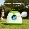 Load image into Gallery viewer, Automatic Dog Ball Launcher, Rechargeable Dog Ball Thrower with Remote Control, 3 Adjustable Distance (39ft/59ft/78ft), 6 ETPU Tennis Fetch Toys 2.5", for Medium Large Breeds, Green
