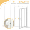 Load image into Gallery viewer, 41"H Dog Gate with Cat Door, Pet Gate with Small Door, Easy Open Indoor Dog Gates for Doorways, House, Stair, 29"-40" Long, White
