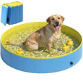 Load image into Gallery viewer, Foldable Dog Pool for Puppies and Ducks, Thickened PVC Dog Paddling Pool Bath Tub Hard Board, Anti-Slip Bottom and Hose Adapter for Easy Drainage, 160 x 30cm, Blue and Yellow
