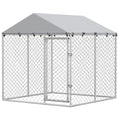Charger l'image dans la visionneuse de la galerie, Outdoor Dog Kennel Dog Run with Water and UV Resistant Cover for Small and Medium Sized Pets, 6.6' x 6.6' x 6.6', Silver
