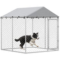 Charger l'image dans la visionneuse de la galerie, Outdoor Dog Kennel Dog Run with Water and UV Resistant Cover for Small and Medium Sized Pets, 6.6' x 6.6' x 6.6', Silver
