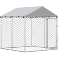 Charger l'image dans la visionneuse de la galerie, Outdoor Dog Kennel Dog Run with Water and UV Resistant Cover for Small and Medium Sized Pets, 6.6' x 6.6' x 6.6', Silver
