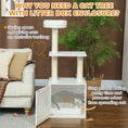 Charger l'image dans la visionneuse de la galerie, Cat Tree with Litter Box Enclosure, Hidden Cat Tower with Sisal Covered Scratching Posts, Large Platform, Bed, Modern Furniture for Indoor Kittens, White
