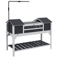 Load image into Gallery viewer, Tortoise House, Wooden Tortoise Enclosure with Adjustable Lamp Holder, Tortoise Table with Openable Lid, Dual Main Houses, Storage Shelf, Basking Area, Fixed Tray - Grey
