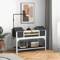 Load image into Gallery viewer, Tortoise House, Wooden Tortoise Enclosure with Adjustable Lamp Holder, Tortoise Table with Openable Lid, Dual Main Houses, Storage Shelf, Basking Area, Fixed Tray - Grey
