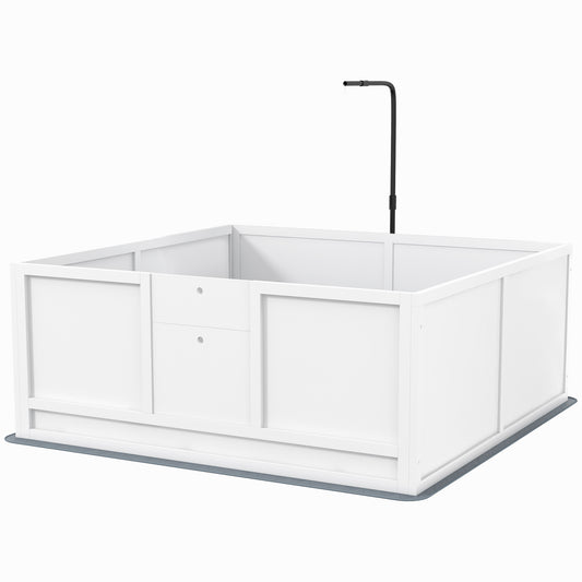 Whelping Box for Dogs, Puppy Playpen with Retractable Light Stand, Washable Pee Pads, Rail, Adjustable Height Door for Small, Medium & Large Breed Dogs, 49" x 47"