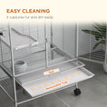 Load image into Gallery viewer, Small Animal Cage with Wheels, Pet Playpen for Rat, Kitten, Ferrets, Chinchillas with Bottom Storage Shelf, Removable Tray, Ramp, 24.2" x 17.9" x 33.9", Light Grey
