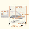 Load image into Gallery viewer, Small Animal Cage with Wheels, Pet Playpen for Rat, Kitten, Ferrets, Chinchillas with Bottom Storage Shelf, Removable Tray, Ramp, 24.2" x 17.9" x 33.9", Light Grey
