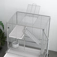 Load image into Gallery viewer, Small Animal Cage with Wheels, Pet Playpen for Rat, Kitten, Ferrets, Chinchillas with Bottom Storage Shelf, Removable Tray, Ramp, 24.2" x 17.9" x 33.9", Light Grey
