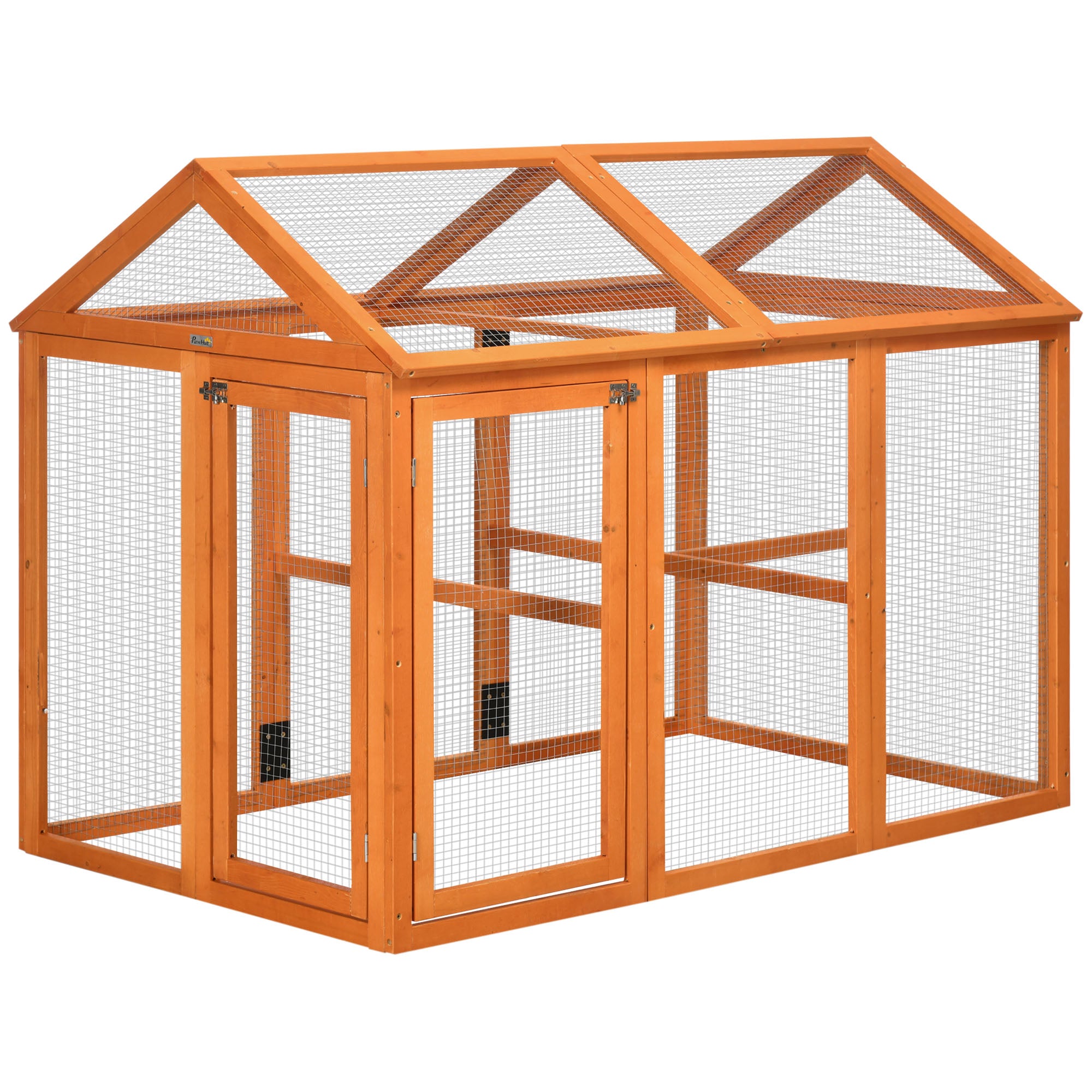 Large Chicken Run, Wooden Chicken Coop, Pet Playpen w/ Combinable Design - Orange