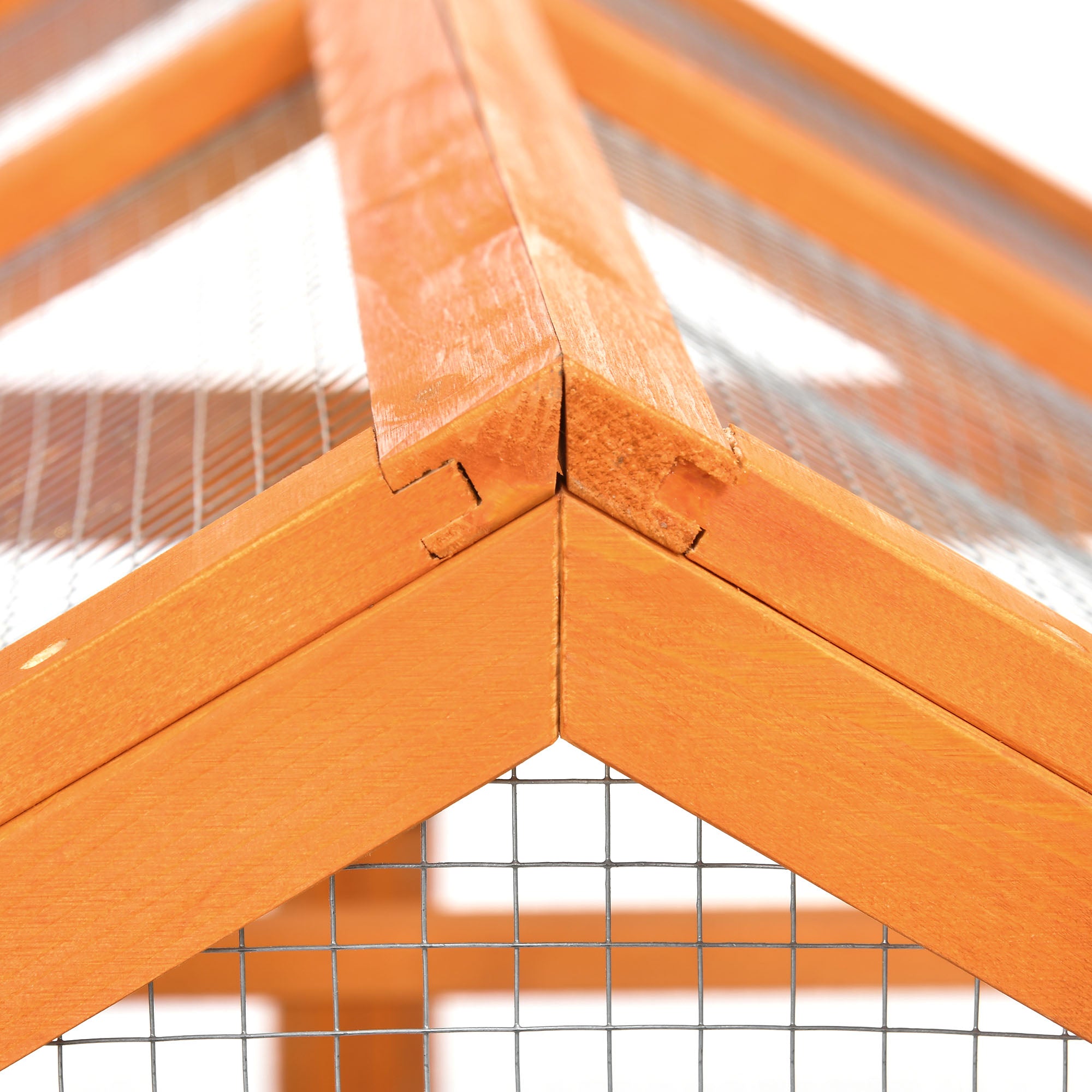 Large Chicken Run, Wooden Chicken Coop, Pet Playpen w/ Combinable Design - Orange