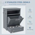 Load image into Gallery viewer, Pet Feeder Station, Dog Food Storage Container w/ Raised Dog Bowls, Hanger, for Food and Water - Grey

