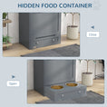 Load image into Gallery viewer, Pet Feeder Station, Dog Food Storage Container w/ Raised Dog Bowls, Hanger, for Food and Water - Grey
