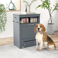 Load image into Gallery viewer, Pet Feeder Station, Dog Food Storage Container w/ Raised Dog Bowls, Hanger, for Food and Water - Grey
