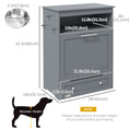 Load image into Gallery viewer, Cat Dog Feeding Station, Dog Food Storage Cabinet, Pet Feeder Container with Raised Bowls and Hanger for Feeding & Watering Supplies, Grey
