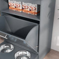 Load image into Gallery viewer, Pet Feeder Station, Dog Food Storage Container w/ Raised Dog Bowls, Hanger, for Food and Water - Grey
