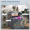 Load image into Gallery viewer, Cat Dog Feeding Station, Dog Food Storage Cabinet, Pet Feeder Container with Raised Bowls and Hanger for Feeding & Watering Supplies, Grey
