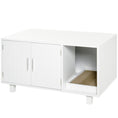 Load image into Gallery viewer, Cat Litter Box Enclosure, Hidden Litter Box Furniture, Cat House End Table Washroom with Scratching Pad, for Indoor Cats Kittens, White
