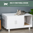 Load image into Gallery viewer, Cat Litter Box Enclosure, Hidden Litter Box Furniture, Cat House End Table Washroom with Scratching Pad, for Indoor Cats Kittens, White

