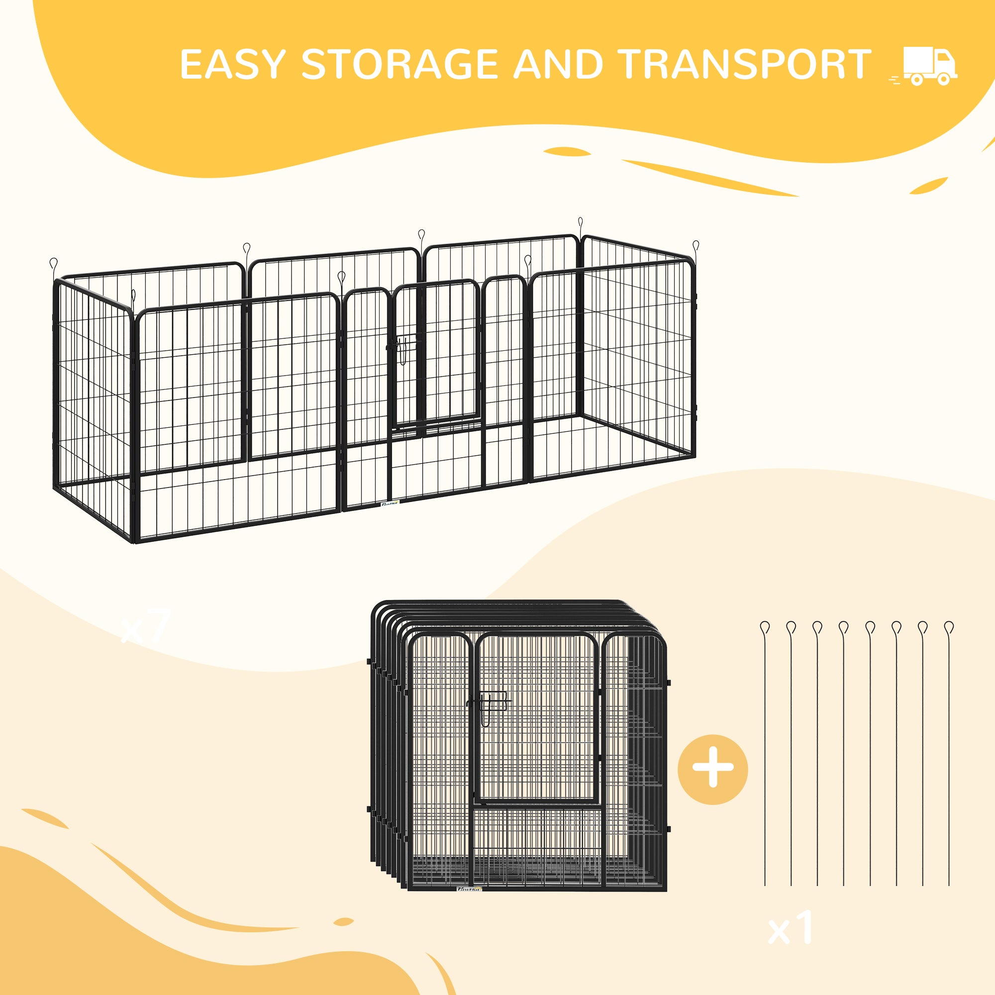 Dog Pen 8 Panels Puppy Pen Heavy Duty Pet Playpen for Indoor Outdoor for Dogs, Rabbits, Ducks 80cm High
