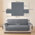 Load image into Gallery viewer, Waterproof Sofa Cover 3 Seater, Soft Couch Cover for Dogs Cats Pets, Non Slip Sofa Slipcoevr with Elastic Straps Furniture Protector for Living Room, Grey
