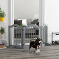 Load image into Gallery viewer, 24"H Foldable Dog Gate, 3 Panels Freestanding Pet Gate Barriers Indoor with Support Feet, Puppy Fence for Small Dogs, Light Grey
