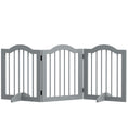 Load image into Gallery viewer, 24"H Foldable Dog Gate, 3 Panels Freestanding Pet Gate Barriers Indoor with Support Feet, Puppy Fence for Small Dogs, Light Grey
