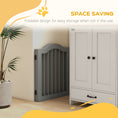 Load image into Gallery viewer, 24"H Foldable Dog Gate, 3 Panels Freestanding Pet Gate Barriers Indoor with Support Feet, Puppy Fence for Small Dogs, Light Grey
