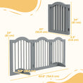 Load image into Gallery viewer, 24"H Foldable Dog Gate, 3 Panels Freestanding Pet Gate Barriers Indoor with Support Feet, Puppy Fence for Small Dogs, Light Grey
