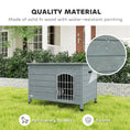 Load image into Gallery viewer, PawHut 31"L Wooden Decorative Dog Cage Kennel Wire Door with Lock Small Animal House with Openable Top Removable Bottom Dark Gray
