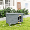 Load image into Gallery viewer, PawHut 31"L Wooden Decorative Dog Cage Kennel Wire Door with Lock Small Animal House with Openable Top Removable Bottom Dark Gray
