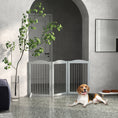 Load image into Gallery viewer, Foldable Dog Gate, Freestanding Pet Gate, Dog Barrier with Two Support Feet, for Doorways, Stairs, Halls - Grey
