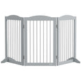 Load image into Gallery viewer, Foldable Dog Gate, Freestanding Pet Gate, Dog Barrier with Two Support Feet, for Doorways, Stairs, Halls - Grey
