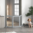 Load image into Gallery viewer, Foldable Dog Gate, Freestanding Pet Gate, Dog Barrier with Two Support Feet, for Doorways, Stairs, Halls - Grey
