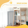 Load image into Gallery viewer, Foldable Dog Gate, Freestanding Pet Gate, Dog Barrier with Two Support Feet, for Doorways, Stairs, Halls - Grey
