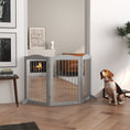Load image into Gallery viewer, Foldable Dog Gate, Freestanding Pet Gate, Dog Barrier with Two Support Feet, for Doorways, Stairs, Halls - Grey
