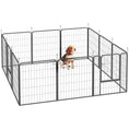 Load image into Gallery viewer, Dog Pen, 12 Panel Puppy Pen, Steel Dog Playpen, for Medium Breeds, 80cm Tall, Black
