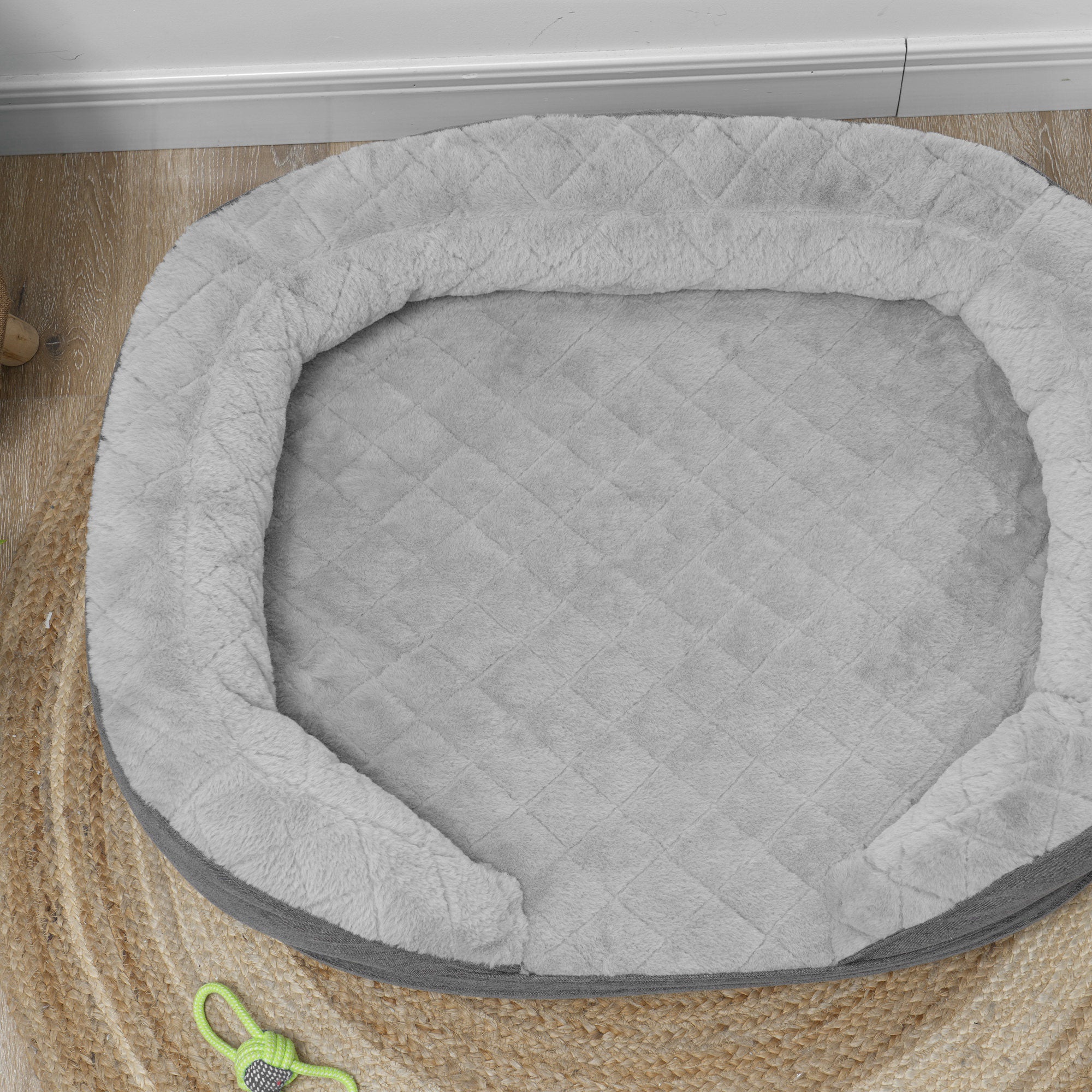 Dog Sofa Bed for Large Sized Pet, Cat Sofa with Soft Velvet Fabric, Removable Cushion, Washable Cover, Anti-Slip Foot Pads, 55 lbs Dog Couch, Grey