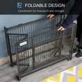 Load image into Gallery viewer, Metal Dog Cage Kennel Locking Door & Wheels Removable Tray Openable Top For Medium Pets 94 x 58 x 69.5 cm
