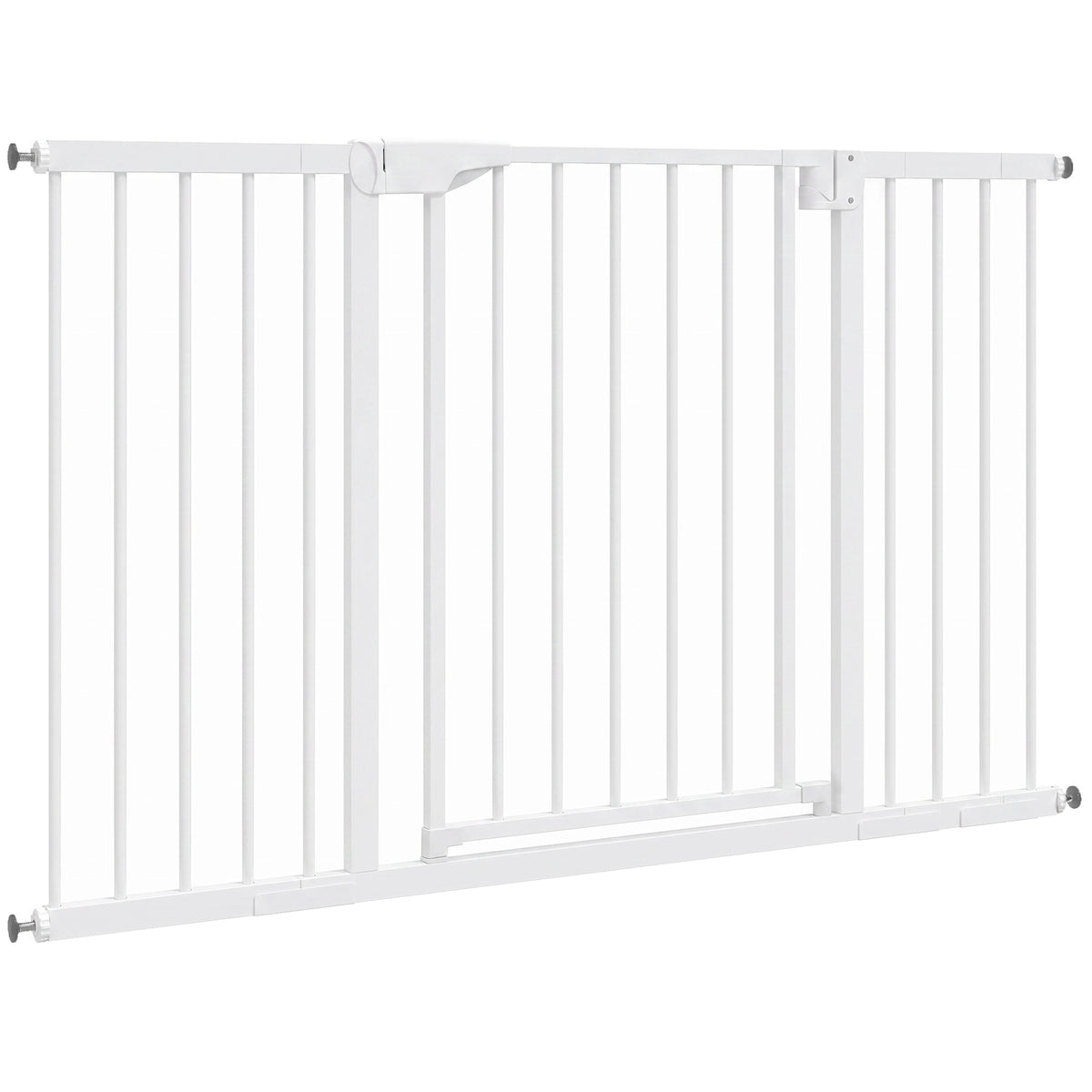 30"-51" Baby Gate, 30"H Pet Gate with 3 Extension Kit, Auto-Close, Two-Way Open, Pressure Mounted for Stair, Doorways and Hallways, Black