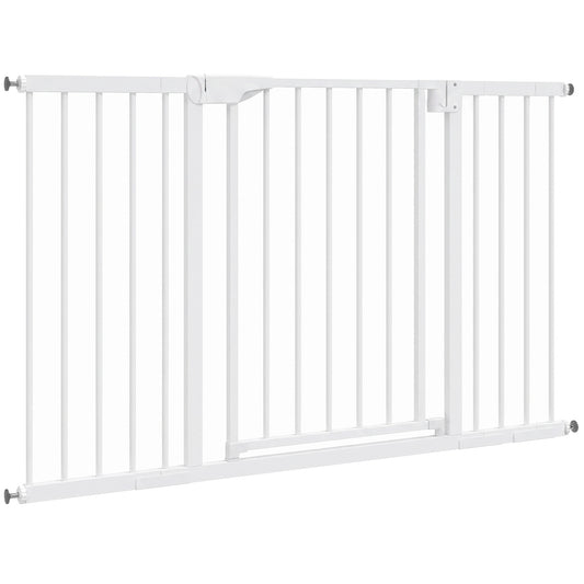30"-51" Baby Gate, 30"H Pet Gate with 3 Extension Kit, Auto-Close, Two-Way Open, Pressure Mounted for Stair, Doorways and Hallways, Black