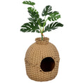 Load image into Gallery viewer, Hidden Cat Litter Box Plant Furniture Enclosure with Faux Plant & Stainless Steel Tray, Decorative Rattan Planter Cat Bed,  Odor Control Filter & Real Stones, for Bedroom, Living Room, Corner
