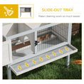 Load image into Gallery viewer, PawHut Elevated Wooden Rabbit Hutch, Indoor/Outdoor Bunny Cage with Hinged Asphalt Roof and Removable Tray for Guinea Pig, Gray
