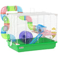 Charger l'image dans la visionneuse de la galerie, 18"L Hamster Cage, Small Animal House, 2-Level Rat Gerbil Haven with Tunnel Tube System, Exercise Wheel, Water Bottle, Food Dish, Ramp, Green
